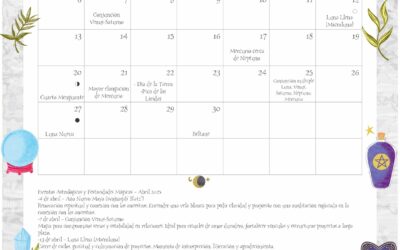 Calendario Witchy del mes, con fechas especiales